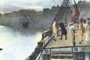 unknow artist en napoletansk forradare har hangts och kastats i vattnet Sweden oil painting artist